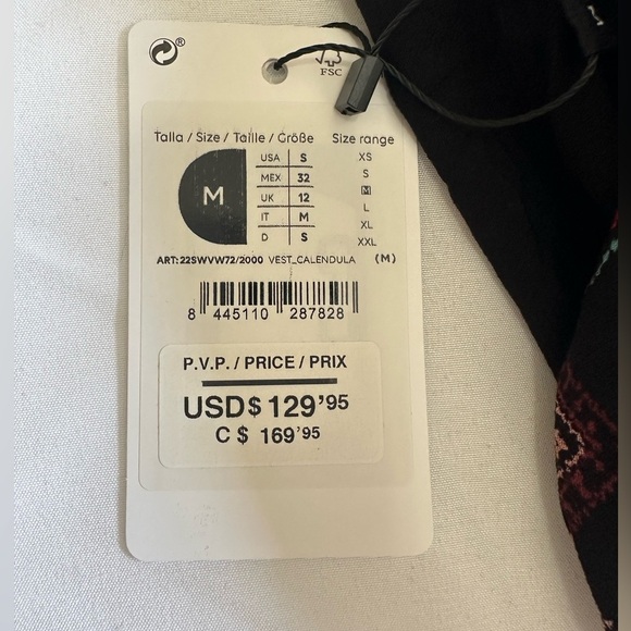 Desigual New CALENDULA dress with ethnic embroideries Size Medium - Picture 6 of 6